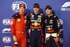 GP BAHRAIN, Qualifiche top three in parc ferme (L to R): Charles Leclerc (MON) Ferrari, third; Max Verstappen (NLD) Red Bull Racing, pole position; Sergio Perez (MEX) Red Bull Racing, second.
04.03.2023. Formula 1 World Championship, Rd 1, Bahrain Grand Prix, Sakhir, Bahrain, Qualifiche Day.
 - www.xpbimages.com, EMail: requests@xpbimages.com © Copyright: Coates / XPB Images