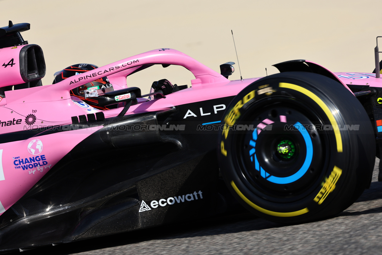 GP BAHRAIN, Esteban Ocon (FRA) Alpine F1 Team A523.

03.03.2023. Formula 1 World Championship, Rd 1, Bahrain Grand Prix, Sakhir, Bahrain, Practice Day

- www.xpbimages.com, EMail: requests@xpbimages.com © Copyright: Batchelor / XPB Images