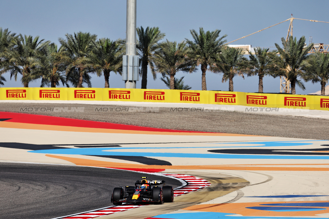 GP BAHRAIN, Sergio Perez (MEX) Red Bull Racing RB19.

03.03.2023. Formula 1 World Championship, Rd 1, Bahrain Grand Prix, Sakhir, Bahrain, Practice Day

- www.xpbimages.com, EMail: requests@xpbimages.com © Copyright: Moy / XPB Images