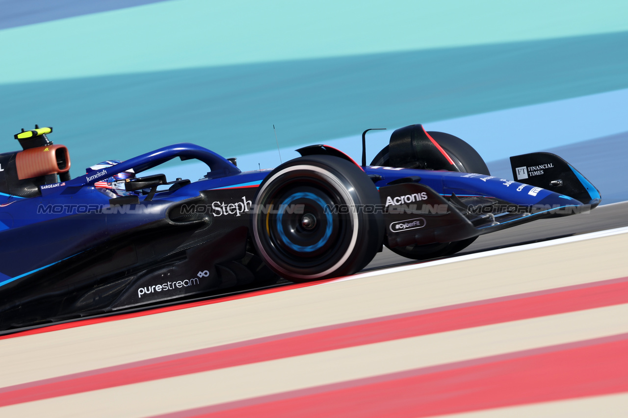 GP BAHRAIN, Logan Sargeant (USA) Williams Racing FW45.

03.03.2023. Formula 1 World Championship, Rd 1, Bahrain Grand Prix, Sakhir, Bahrain, Practice Day

- www.xpbimages.com, EMail: requests@xpbimages.com © Copyright: Bearne / XPB Images