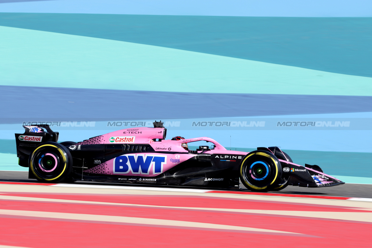 GP BAHRAIN, Esteban Ocon (FRA) Alpine F1 Team A523.

03.03.2023. Formula 1 World Championship, Rd 1, Bahrain Grand Prix, Sakhir, Bahrain, Practice Day

- www.xpbimages.com, EMail: requests@xpbimages.com © Copyright: Bearne / XPB Images