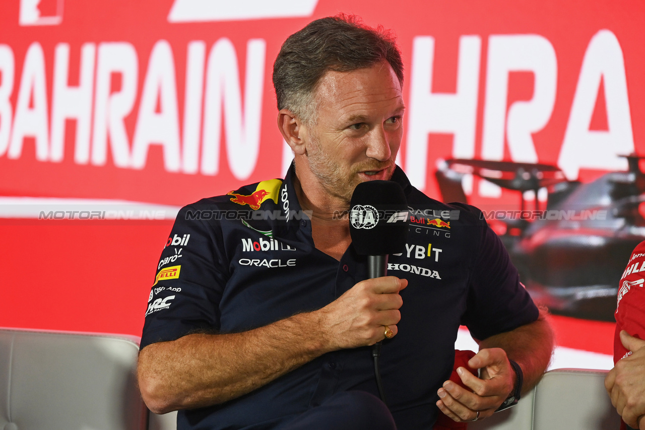 GP BAHRAIN, Christian Horner (GBR) Red Bull Racing Team Principal in the FIA Press Conference.

03.03.2023. Formula 1 World Championship, Rd 1, Bahrain Grand Prix, Sakhir, Bahrain, Practice Day

- www.xpbimages.com, EMail: requests@xpbimages.com © Copyright: XPB Images