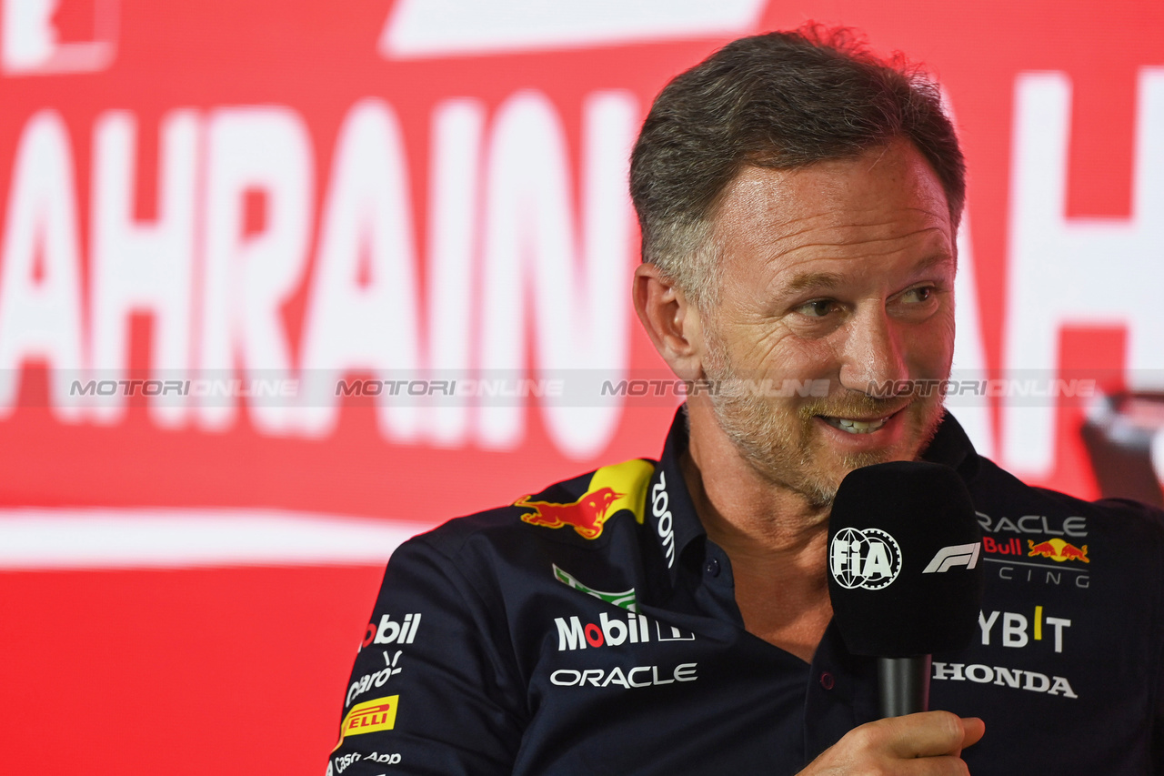 GP BAHRAIN, Christian Horner (GBR) Red Bull Racing Team Principal in the FIA Press Conference.

03.03.2023. Formula 1 World Championship, Rd 1, Bahrain Grand Prix, Sakhir, Bahrain, Practice Day

- www.xpbimages.com, EMail: requests@xpbimages.com © Copyright: XPB Images