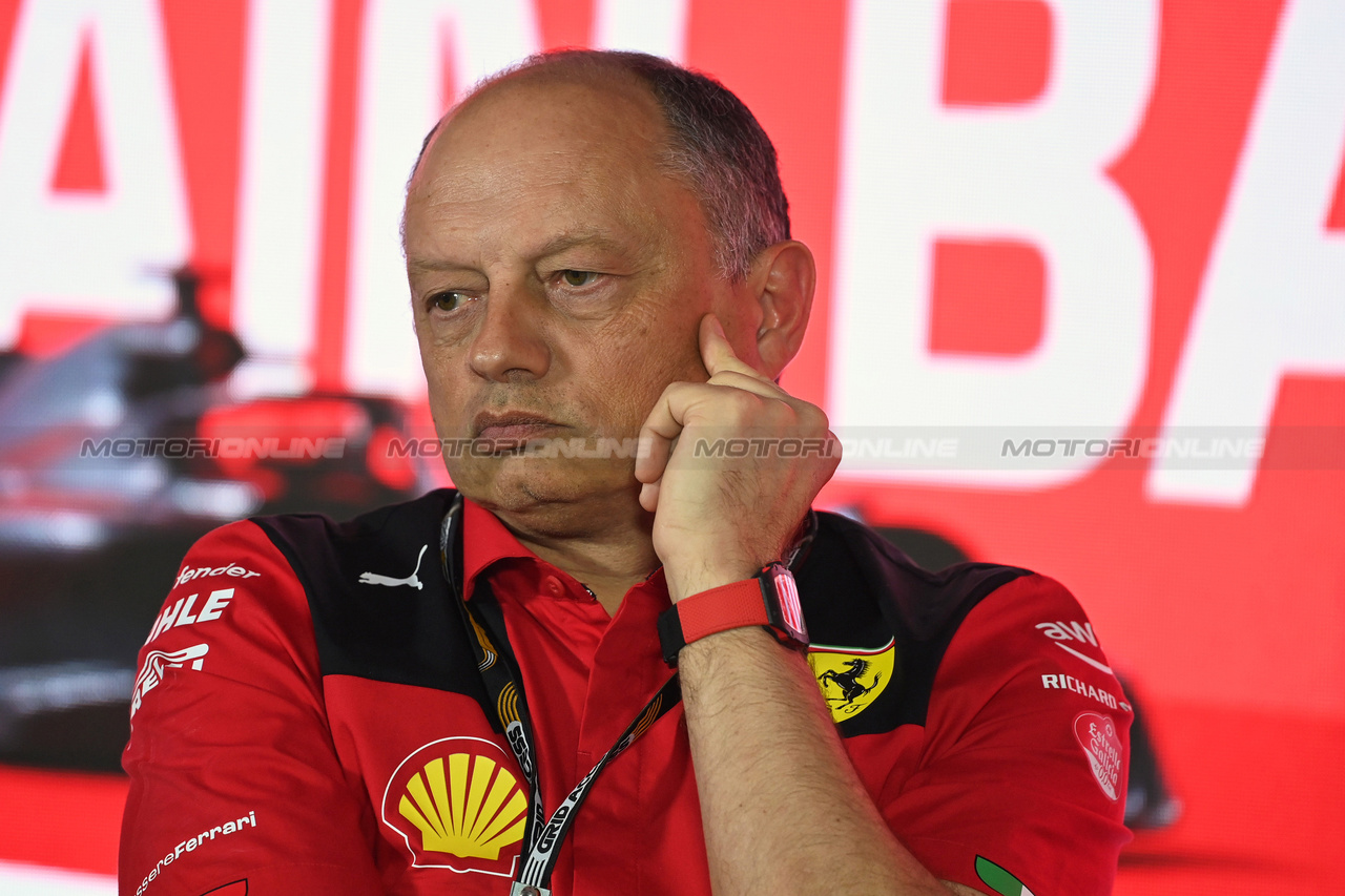 GP BAHRAIN, Frederic Vasseur (FRA) Ferrari Team Principal in the FIA Press Conference.

03.03.2023. Formula 1 World Championship, Rd 1, Bahrain Grand Prix, Sakhir, Bahrain, Practice Day

- www.xpbimages.com, EMail: requests@xpbimages.com © Copyright: XPB Images