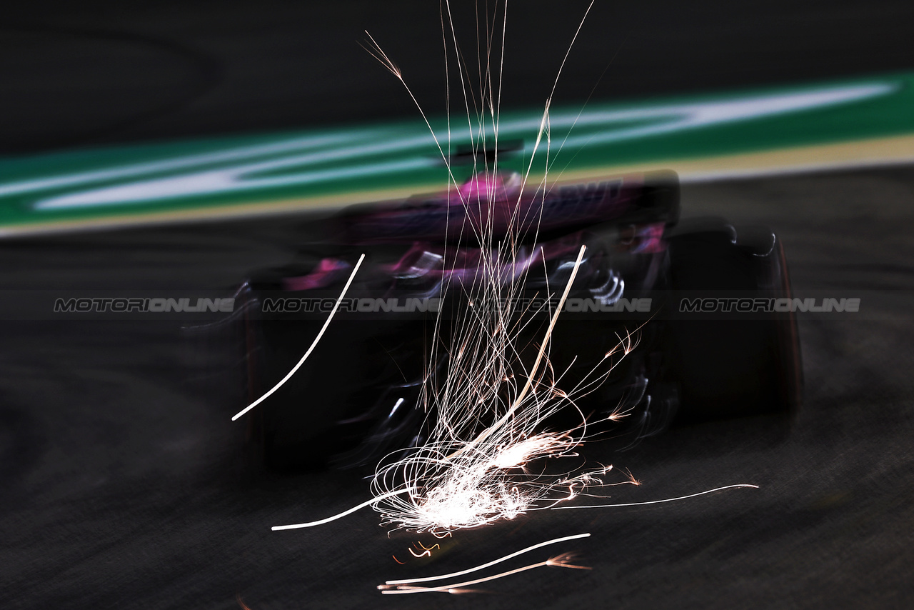 GP BAHRAIN, Esteban Ocon (FRA) Alpine F1 Team A523 sends sparks flying.

03.03.2023. Formula 1 World Championship, Rd 1, Bahrain Grand Prix, Sakhir, Bahrain, Practice Day

 - www.xpbimages.com, EMail: requests@xpbimages.com © Copyright: Coates / XPB Images