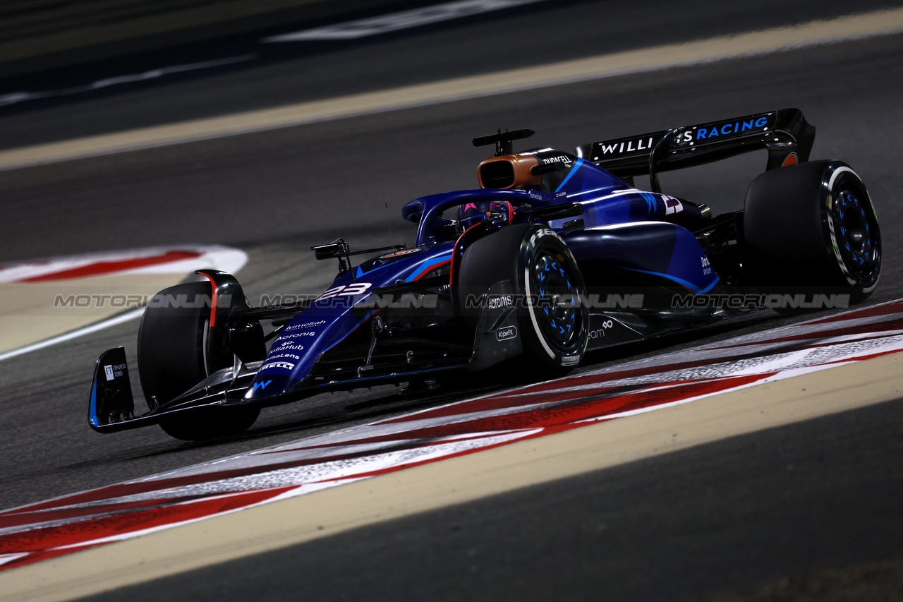 GP BAHRAIN, Alexander Albon (THA) Williams Racing FW45.

03.03.2023. Formula 1 World Championship, Rd 1, Bahrain Grand Prix, Sakhir, Bahrain, Practice Day

- www.xpbimages.com, EMail: requests@xpbimages.com © Copyright: Moy / XPB Images