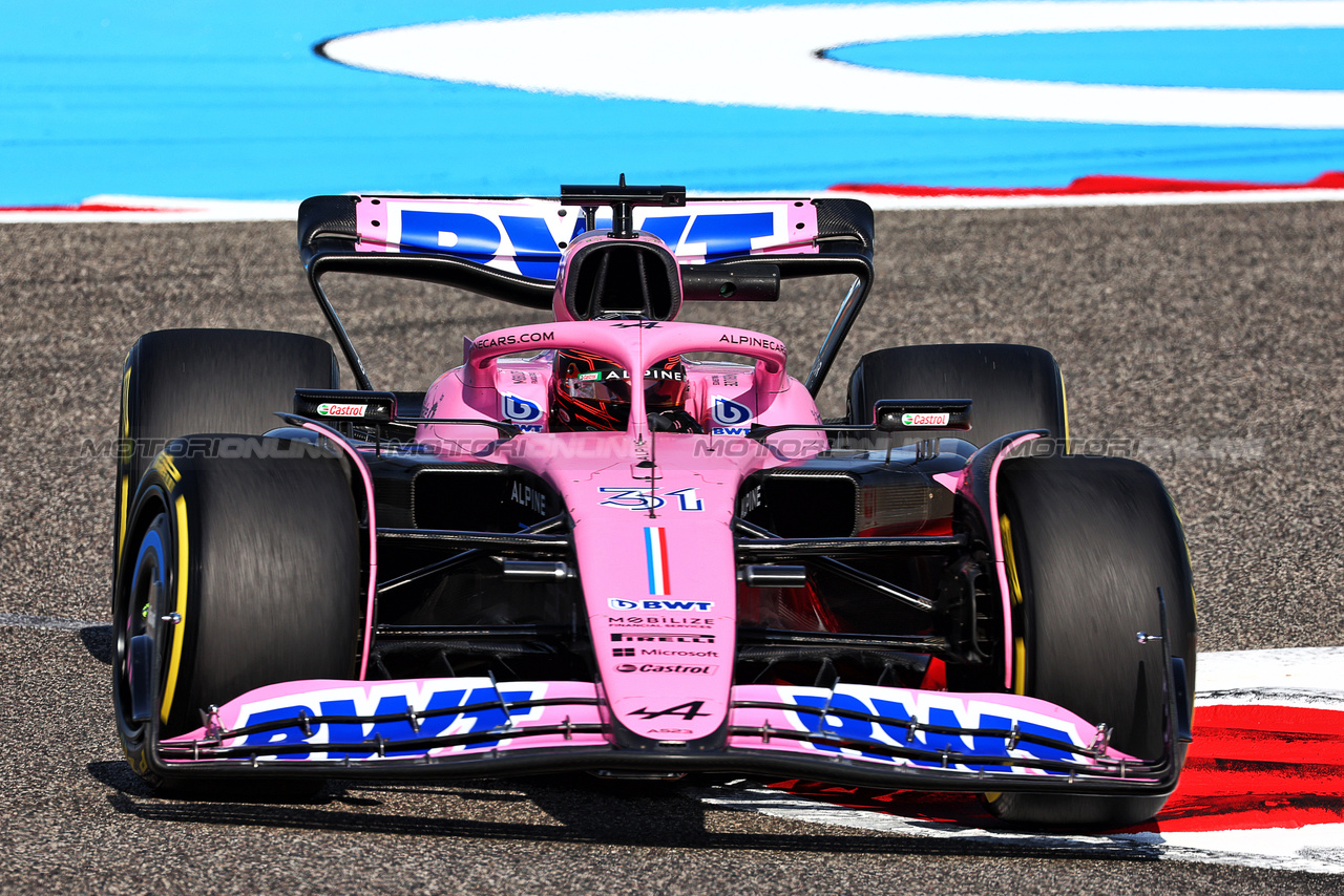 GP BAHRAIN, Esteban Ocon (FRA) Alpine F1 Team A523.

03.03.2023. Formula 1 World Championship, Rd 1, Bahrain Grand Prix, Sakhir, Bahrain, Practice Day

 - www.xpbimages.com, EMail: requests@xpbimages.com © Copyright: Coates / XPB Images