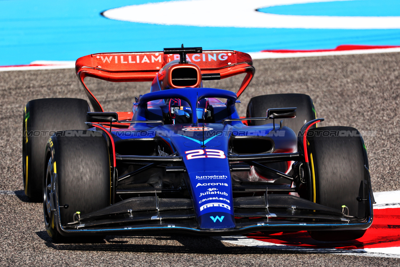 GP BAHRAIN, Alexander Albon (THA) Williams Racing FW45.

03.03.2023. Formula 1 World Championship, Rd 1, Bahrain Grand Prix, Sakhir, Bahrain, Practice Day

 - www.xpbimages.com, EMail: requests@xpbimages.com © Copyright: Coates / XPB Images