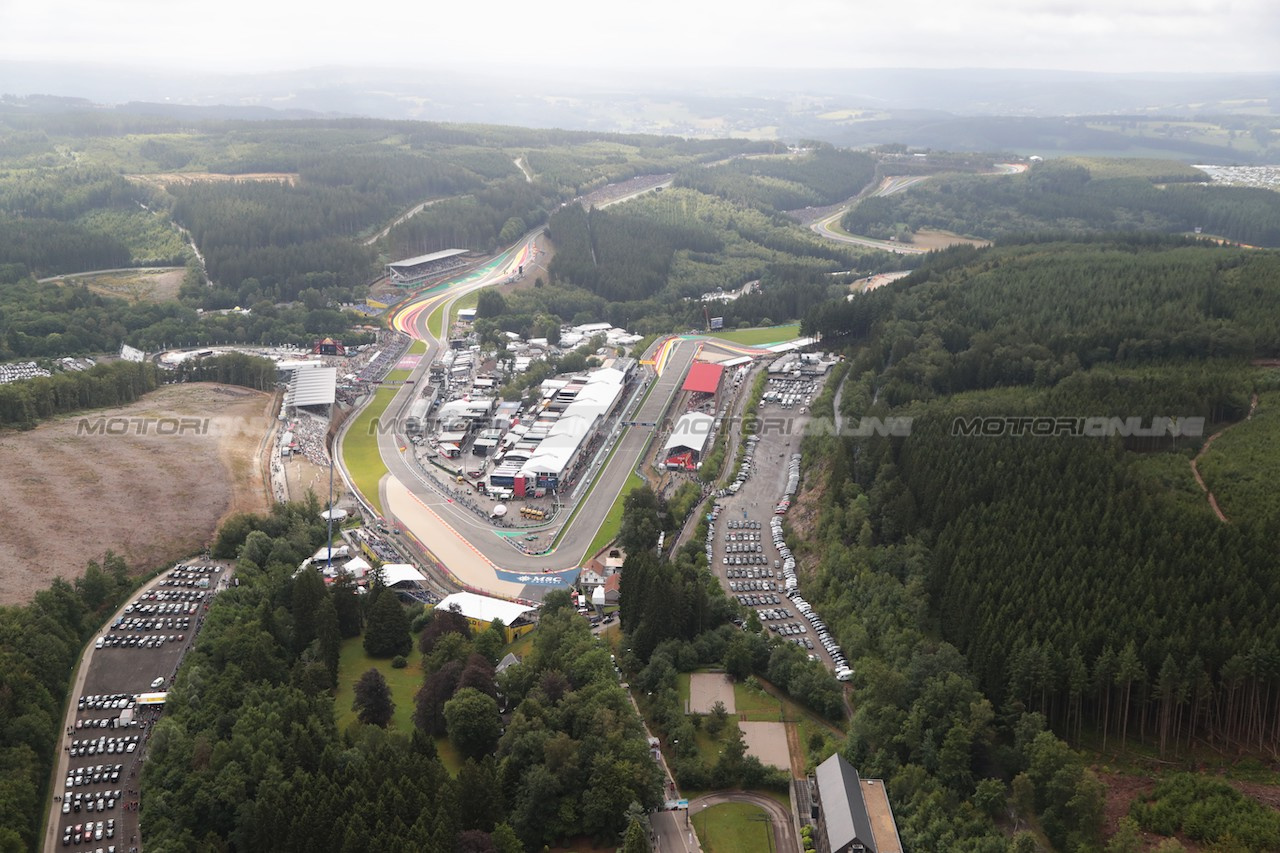 GP BELGIO, Aerial view of the circuit.
30.07.2023. Formula 1 World Championship, Rd 13, Belgian Grand Prix, Spa Francorchamps, Belgium, Gara Day.
- www.xpbimages.com, EMail: requests@xpbimages.com © Copyright: XPB Images