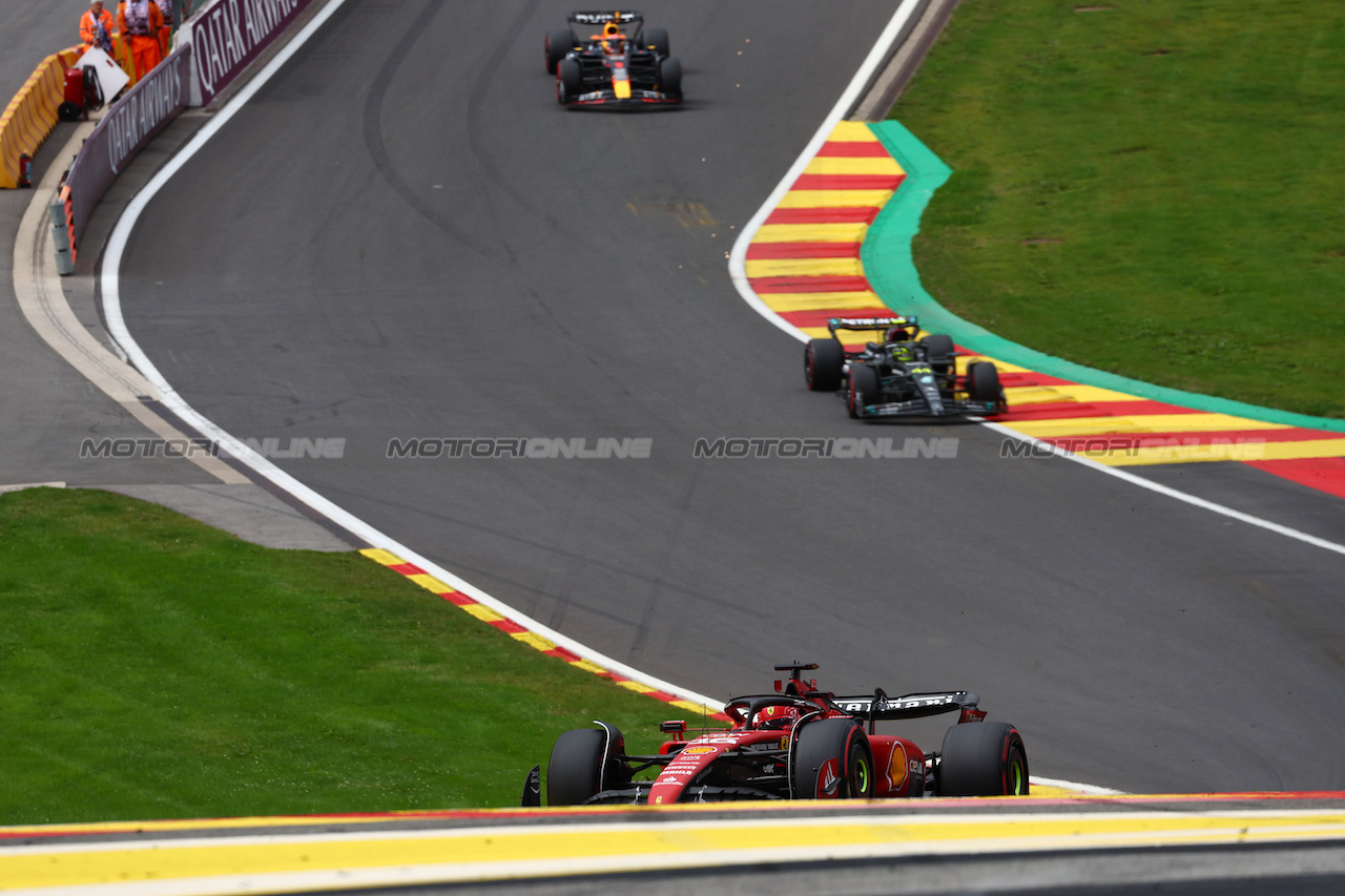 GP BELGIO, Charles Leclerc (MON) Ferrari SF-23.
30.07.2023. Formula 1 World Championship, Rd 13, Belgian Grand Prix, Spa Francorchamps, Belgium, Gara Day.
 - www.xpbimages.com, EMail: requests@xpbimages.com © Copyright: Coates / XPB Images