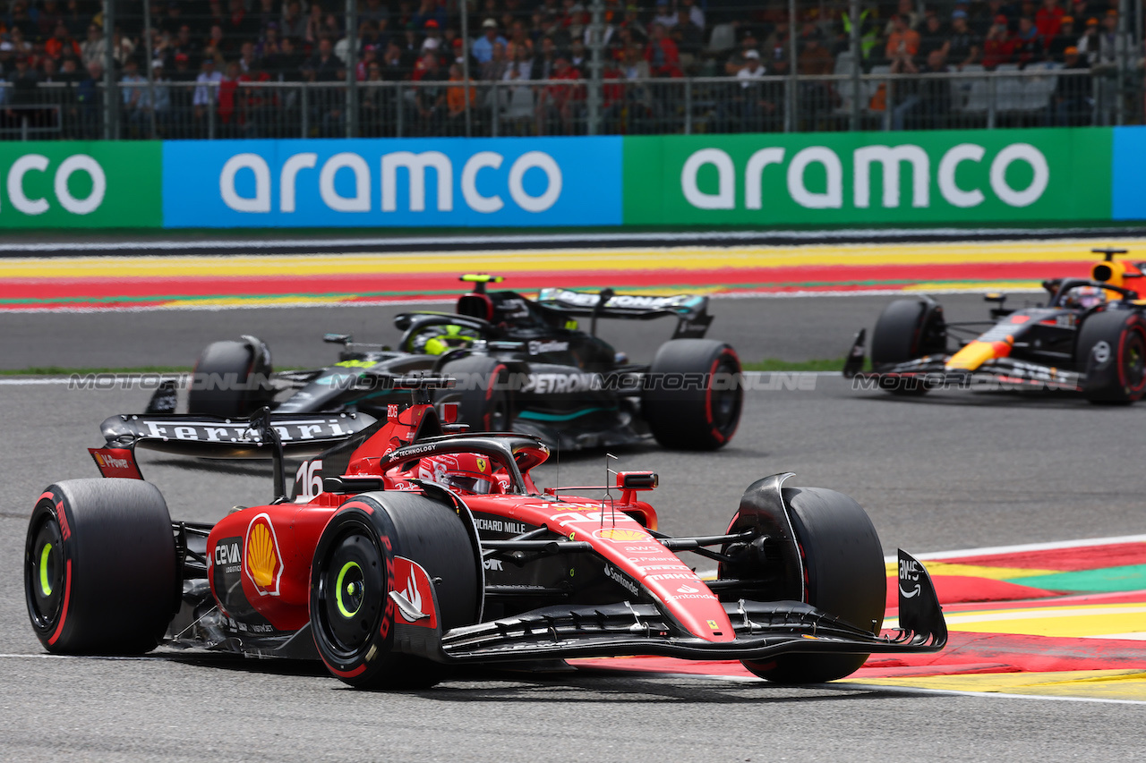GP BELGIO, Charles Leclerc (MON) Ferrari SF-23.
30.07.2023. Formula 1 World Championship, Rd 13, Belgian Grand Prix, Spa Francorchamps, Belgium, Gara Day.
- www.xpbimages.com, EMail: requests@xpbimages.com © Copyright: Batchelor / XPB Images