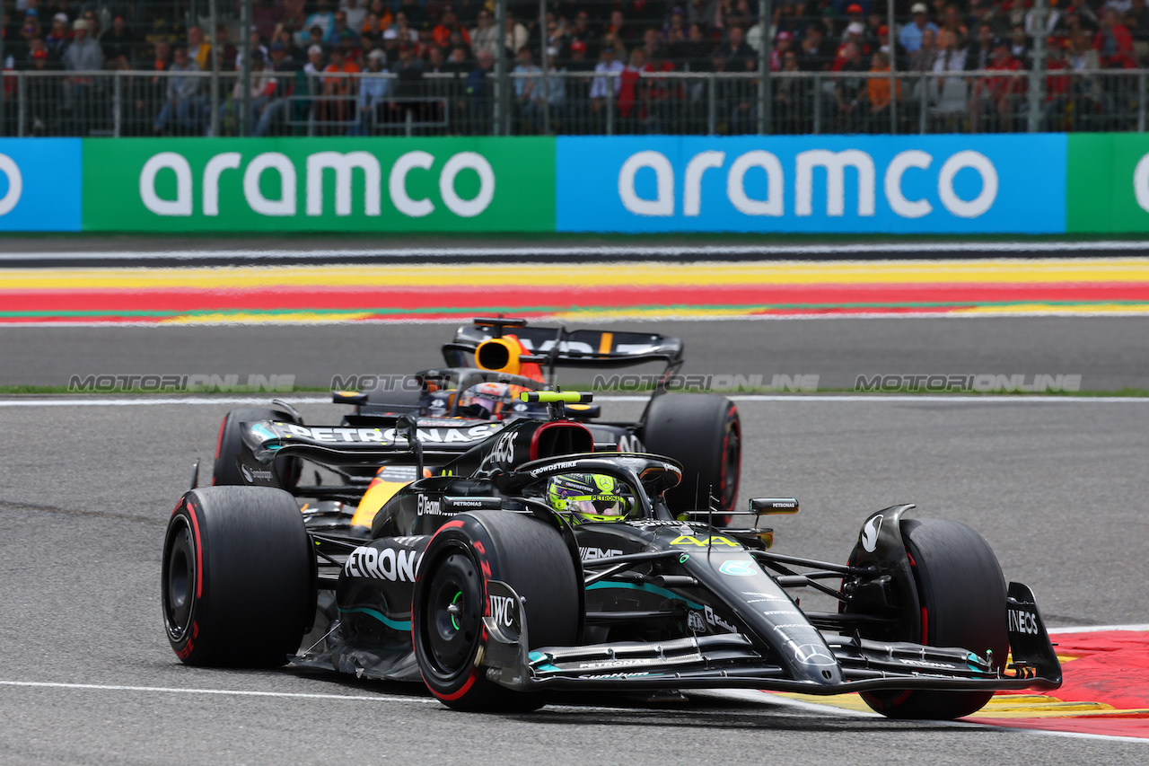 GP BELGIO, Lewis Hamilton (GBR) Mercedes AMG F1 W14.
30.07.2023. Formula 1 World Championship, Rd 13, Belgian Grand Prix, Spa Francorchamps, Belgium, Gara Day.
- www.xpbimages.com, EMail: requests@xpbimages.com © Copyright: Batchelor / XPB Images