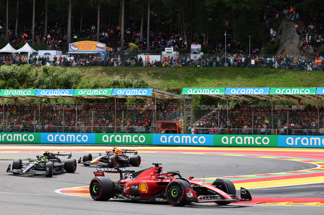 GP BELGIO, Charles Leclerc (MON) Ferrari SF-23.
30.07.2023. Formula 1 World Championship, Rd 13, Belgian Grand Prix, Spa Francorchamps, Belgium, Gara Day.
- www.xpbimages.com, EMail: requests@xpbimages.com © Copyright: Batchelor / XPB Images