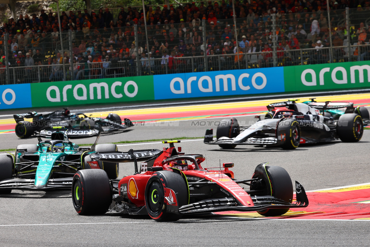 GP BELGIO, Carlos Sainz Jr (ESP) Ferrari SF-23.
30.07.2023. Formula 1 World Championship, Rd 13, Belgian Grand Prix, Spa Francorchamps, Belgium, Gara Day.
- www.xpbimages.com, EMail: requests@xpbimages.com © Copyright: Batchelor / XPB Images