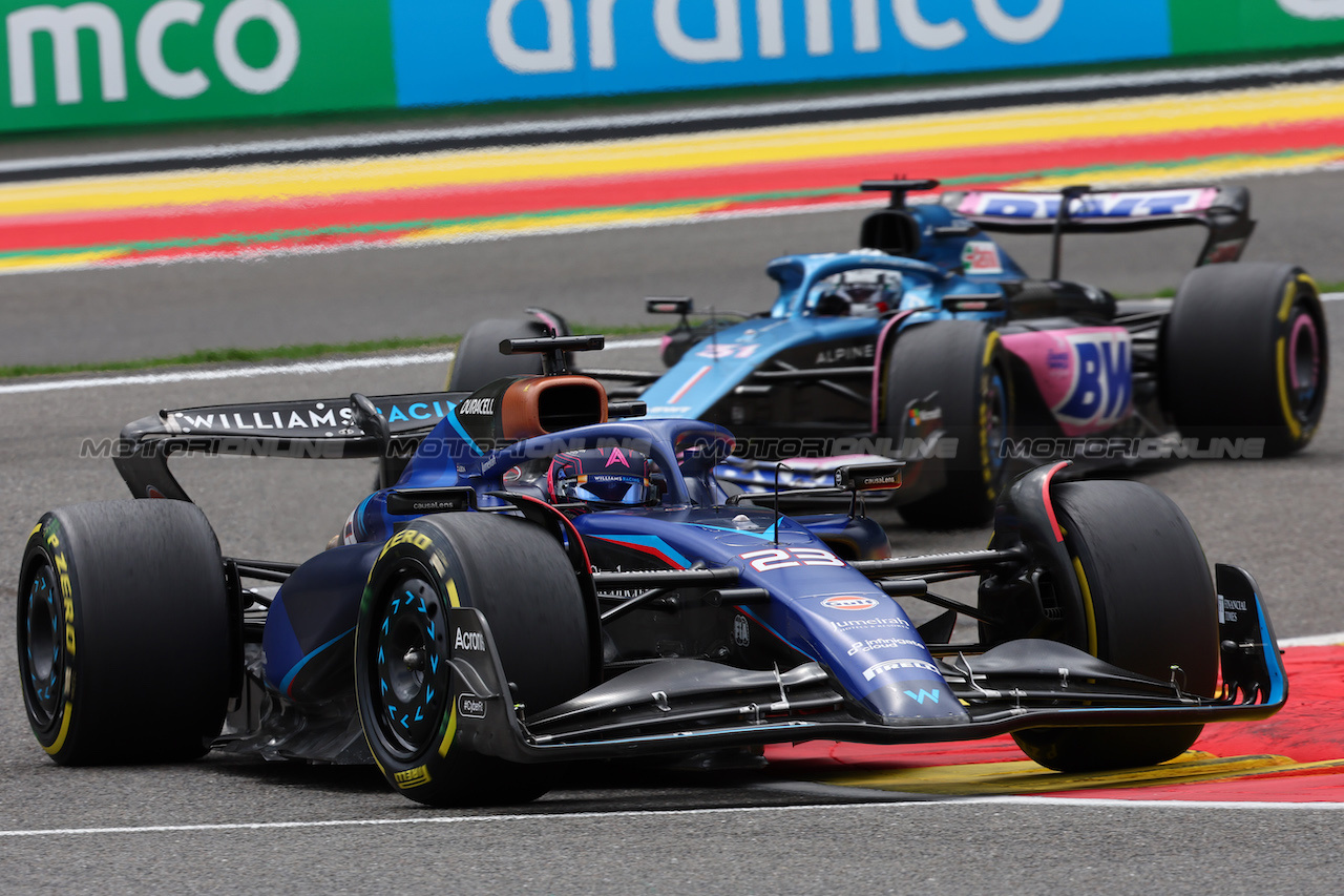 GP BELGIO, Alexander Albon (THA) Williams Racing FW45.
30.07.2023. Formula 1 World Championship, Rd 13, Belgian Grand Prix, Spa Francorchamps, Belgium, Gara Day.
- www.xpbimages.com, EMail: requests@xpbimages.com © Copyright: Batchelor / XPB Images