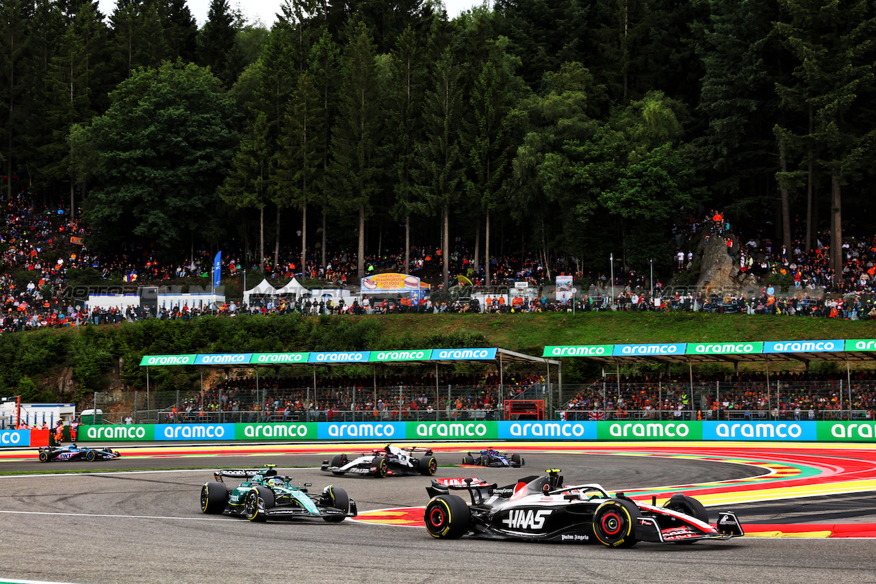 GP BELGIO, Nico Hulkenberg (GER) Haas VF-23.
30.07.2023. Formula 1 World Championship, Rd 13, Belgian Grand Prix, Spa Francorchamps, Belgium, Gara Day.
- www.xpbimages.com, EMail: requests@xpbimages.com © Copyright: Batchelor / XPB Images