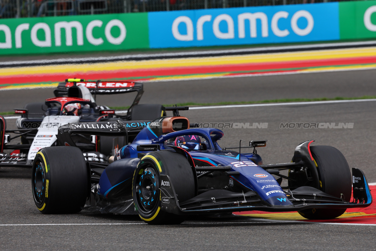 GP BELGIO, Alexander Albon (THA) Williams Racing FW45.
30.07.2023. Formula 1 World Championship, Rd 13, Belgian Grand Prix, Spa Francorchamps, Belgium, Gara Day.
- www.xpbimages.com, EMail: requests@xpbimages.com © Copyright: Batchelor / XPB Images