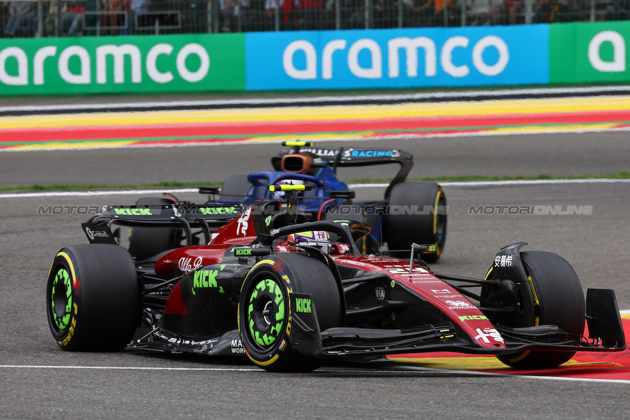 GP BELGIO, Zhou Guanyu (CHN) Alfa Romeo F1 Team C43.
30.07.2023. Formula 1 World Championship, Rd 13, Belgian Grand Prix, Spa Francorchamps, Belgium, Gara Day.
- www.xpbimages.com, EMail: requests@xpbimages.com © Copyright: Batchelor / XPB Images