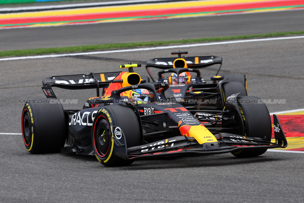 GP BELGIO, Sergio Perez (MEX) Red Bull Racing RB19.
30.07.2023. Formula 1 World Championship, Rd 13, Belgian Grand Prix, Spa Francorchamps, Belgium, Gara Day.
- www.xpbimages.com, EMail: requests@xpbimages.com © Copyright: Batchelor / XPB Images