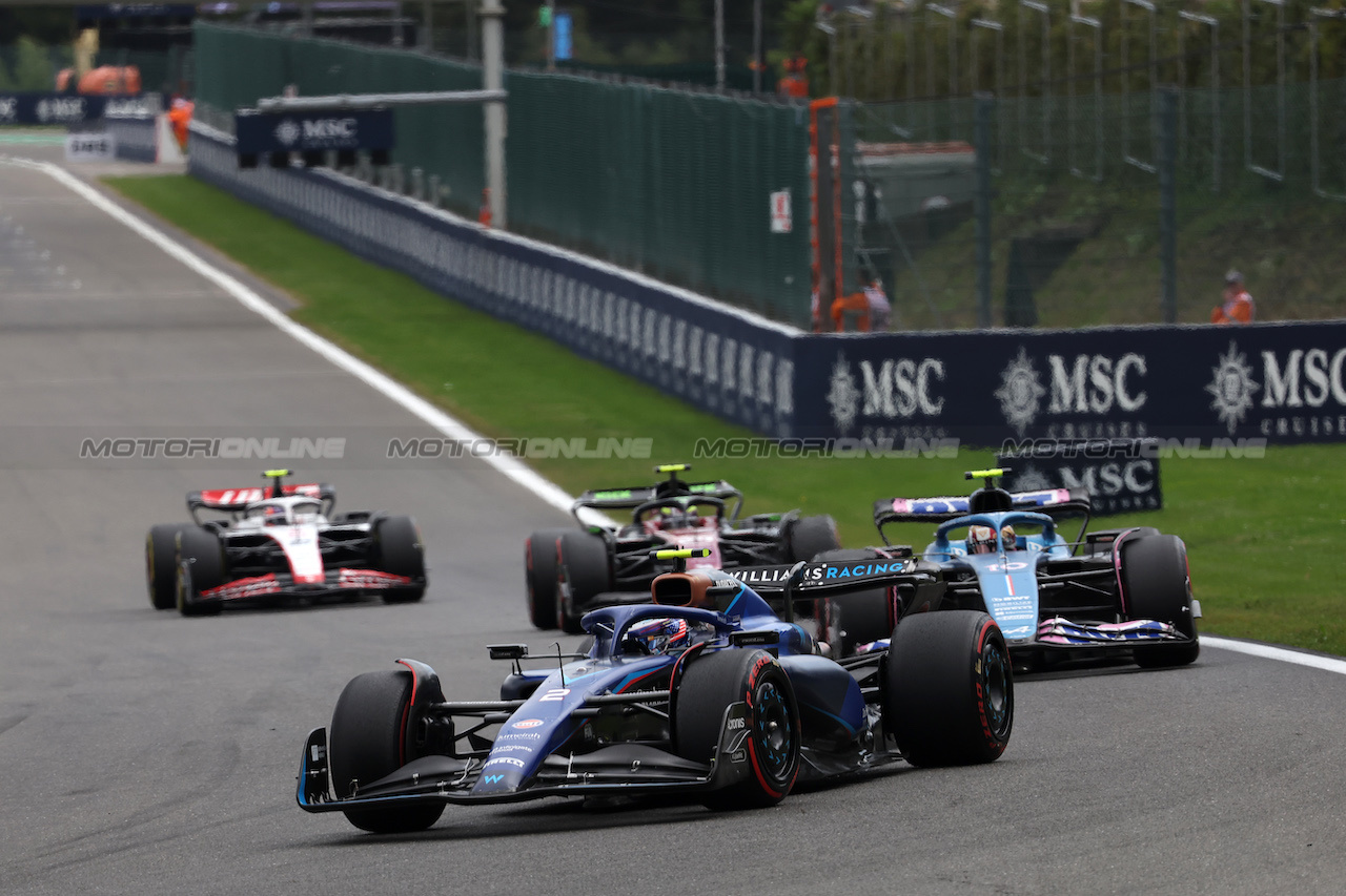 GP BELGIO, Logan Sargeant (USA) Williams Racing FW45.
30.07.2023. Formula 1 World Championship, Rd 13, Belgian Grand Prix, Spa Francorchamps, Belgium, Gara Day.
- www.xpbimages.com, EMail: requests@xpbimages.com © Copyright: Bearne / XPB Images