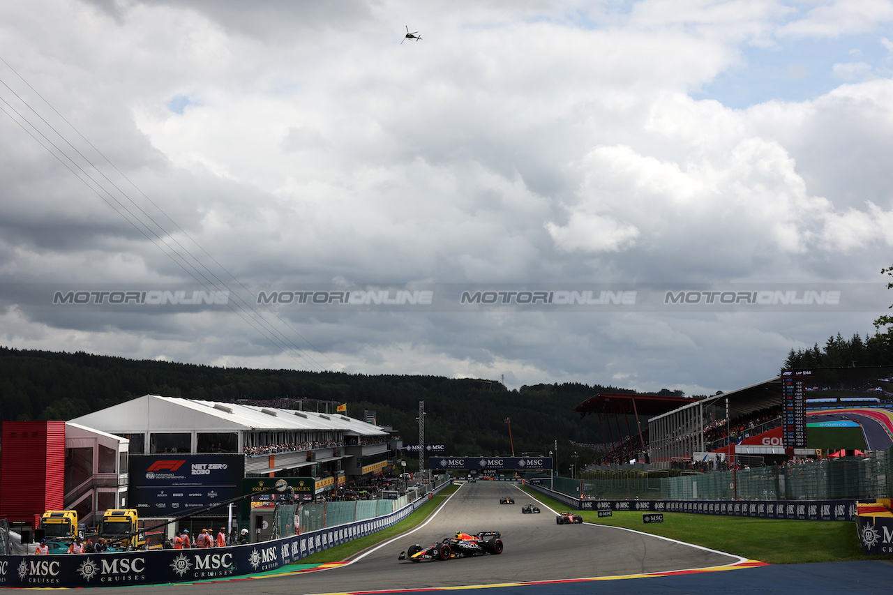 GP BELGIO, Sergio Perez (MEX) Red Bull Racing RB19.
30.07.2023. Formula 1 World Championship, Rd 13, Belgian Grand Prix, Spa Francorchamps, Belgium, Gara Day.
- www.xpbimages.com, EMail: requests@xpbimages.com © Copyright: Bearne / XPB Images