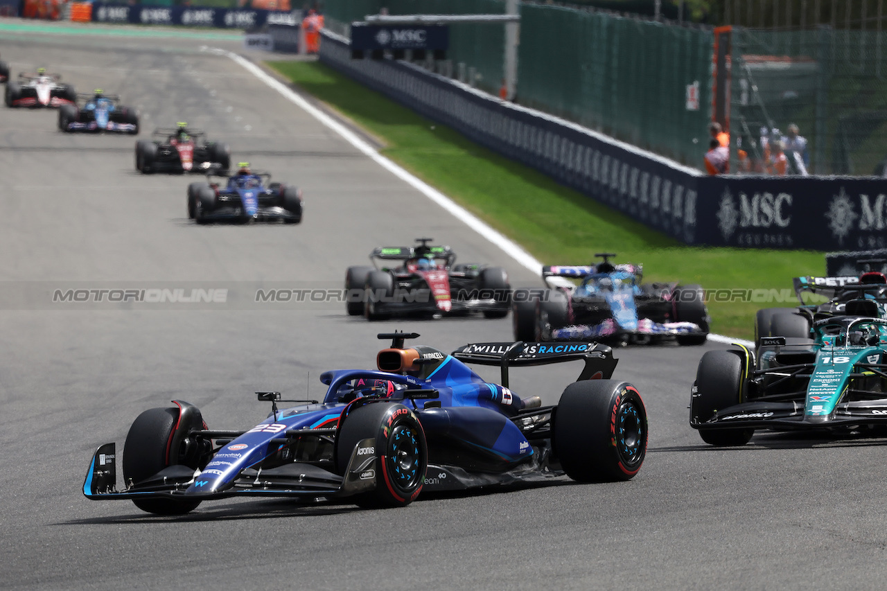 GP BELGIO, Alexander Albon (THA) Williams Racing FW45.
30.07.2023. Formula 1 World Championship, Rd 13, Belgian Grand Prix, Spa Francorchamps, Belgium, Gara Day.
- www.xpbimages.com, EMail: requests@xpbimages.com © Copyright: Bearne / XPB Images