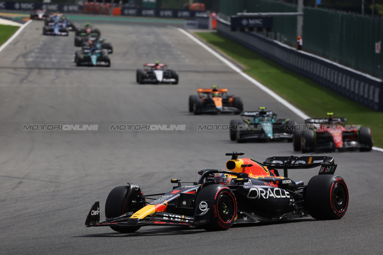 GP BELGIO, Max Verstappen (NLD) Red Bull Racing RB19.
30.07.2023. Formula 1 World Championship, Rd 13, Belgian Grand Prix, Spa Francorchamps, Belgium, Gara Day.
- www.xpbimages.com, EMail: requests@xpbimages.com © Copyright: Bearne / XPB Images