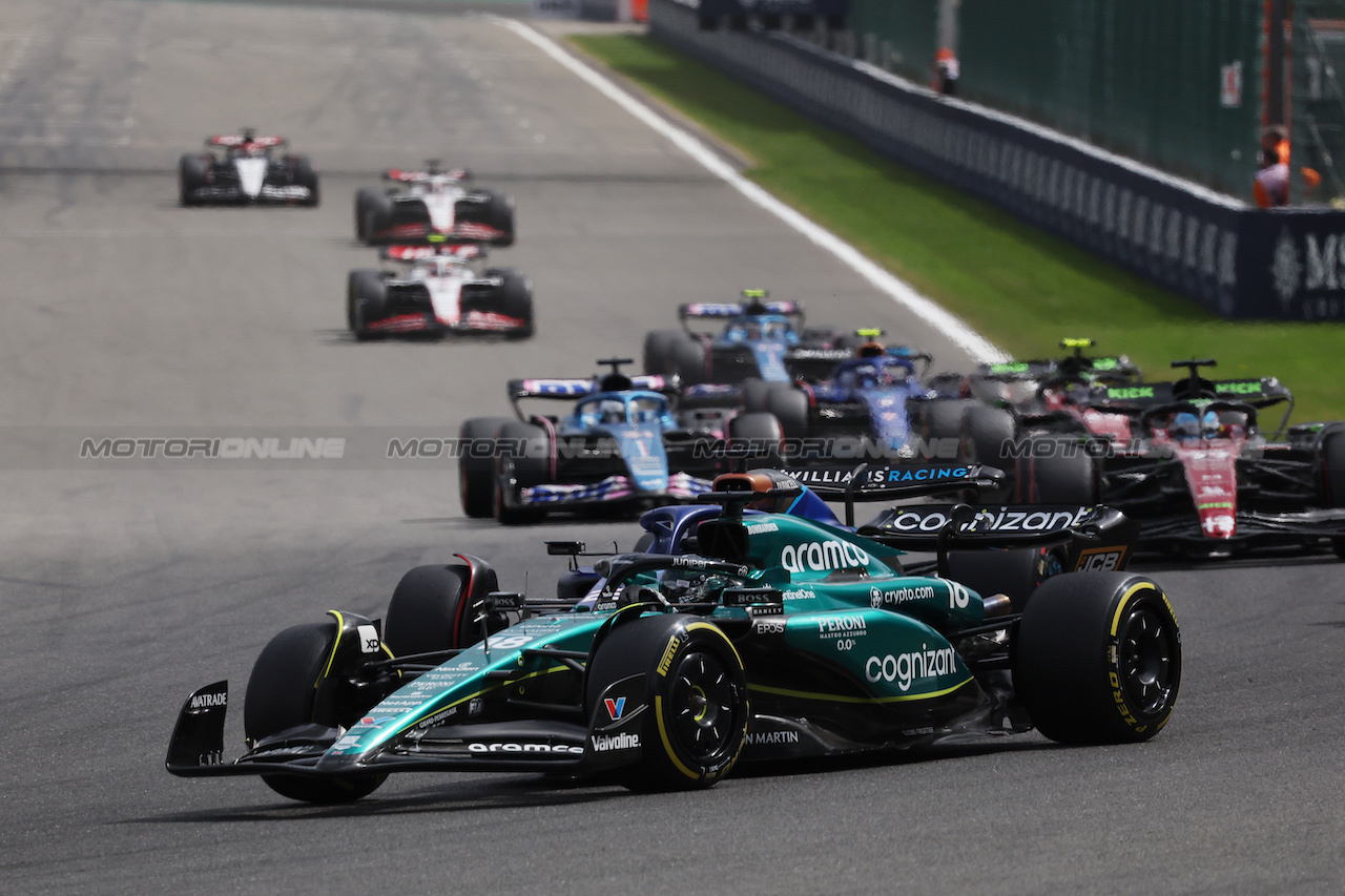 GP BELGIO, Lance Stroll (CDN) Aston Martin F1 Team AMR23.
30.07.2023. Formula 1 World Championship, Rd 13, Belgian Grand Prix, Spa Francorchamps, Belgium, Gara Day.
- www.xpbimages.com, EMail: requests@xpbimages.com © Copyright: Bearne / XPB Images