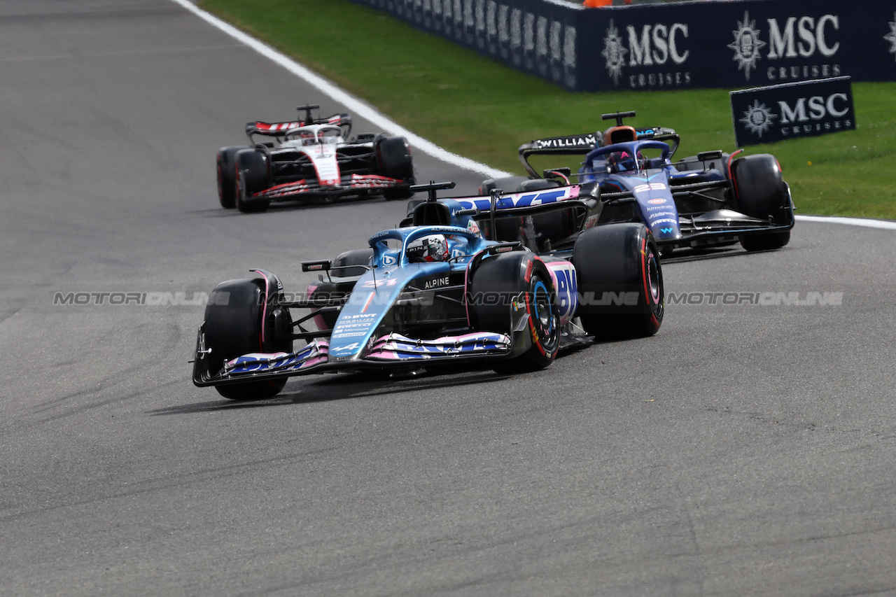 GP BELGIO, Esteban Ocon (FRA) Alpine F1 Team A523.
30.07.2023. Formula 1 World Championship, Rd 13, Belgian Grand Prix, Spa Francorchamps, Belgium, Gara Day.
- www.xpbimages.com, EMail: requests@xpbimages.com © Copyright: Bearne / XPB Images
