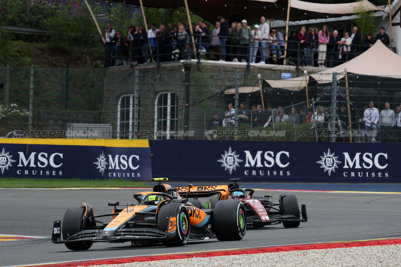 GP BELGIO, Lando Norris (GBR) McLaren MCL60.
30.07.2023. Formula 1 World Championship, Rd 13, Belgian Grand Prix, Spa Francorchamps, Belgium, Gara Day.
- www.xpbimages.com, EMail: requests@xpbimages.com © Copyright: Bearne / XPB Images