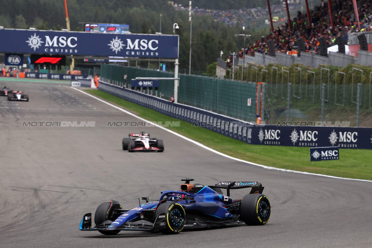 GP BELGIO, Alexander Albon (THA) Williams Racing FW45.
30.07.2023. Formula 1 World Championship, Rd 13, Belgian Grand Prix, Spa Francorchamps, Belgium, Gara Day.
- www.xpbimages.com, EMail: requests@xpbimages.com © Copyright: Bearne / XPB Images