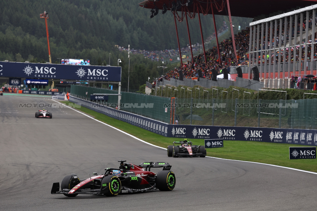 GP BELGIO, Valtteri Bottas (FIN) Alfa Romeo F1 Team C43.
30.07.2023. Formula 1 World Championship, Rd 13, Belgian Grand Prix, Spa Francorchamps, Belgium, Gara Day.
- www.xpbimages.com, EMail: requests@xpbimages.com © Copyright: Bearne / XPB Images