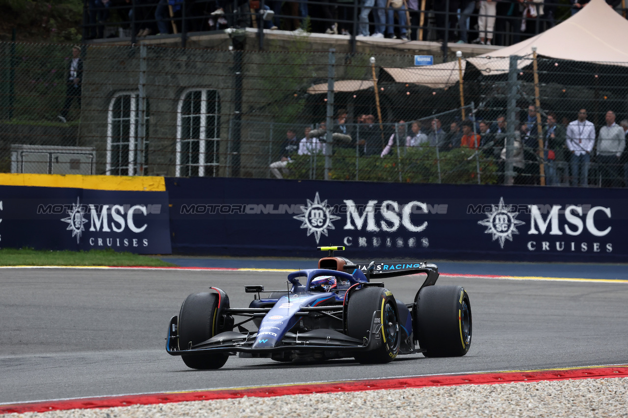 GP BELGIO, Logan Sargeant (USA) Williams Racing FW45.
30.07.2023. Formula 1 World Championship, Rd 13, Belgian Grand Prix, Spa Francorchamps, Belgium, Gara Day.
- www.xpbimages.com, EMail: requests@xpbimages.com © Copyright: Bearne / XPB Images