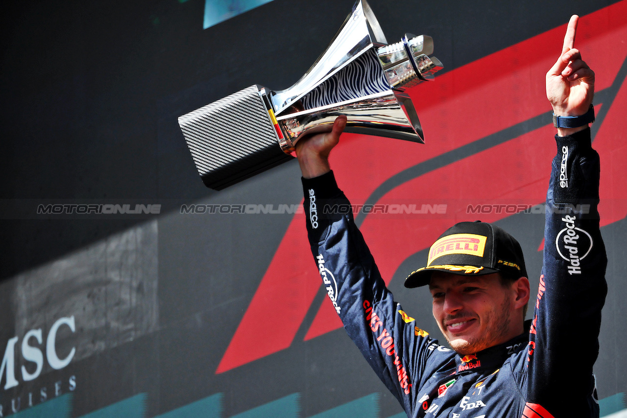 GP BELGIO, Gara winner Max Verstappen (NLD) Red Bull Racing celebrates on the podium.
30.07.2023. Formula 1 World Championship, Rd 13, Belgian Grand Prix, Spa Francorchamps, Belgium, Gara Day.
- www.xpbimages.com, EMail: requests@xpbimages.com © Copyright: Moy / XPB Images