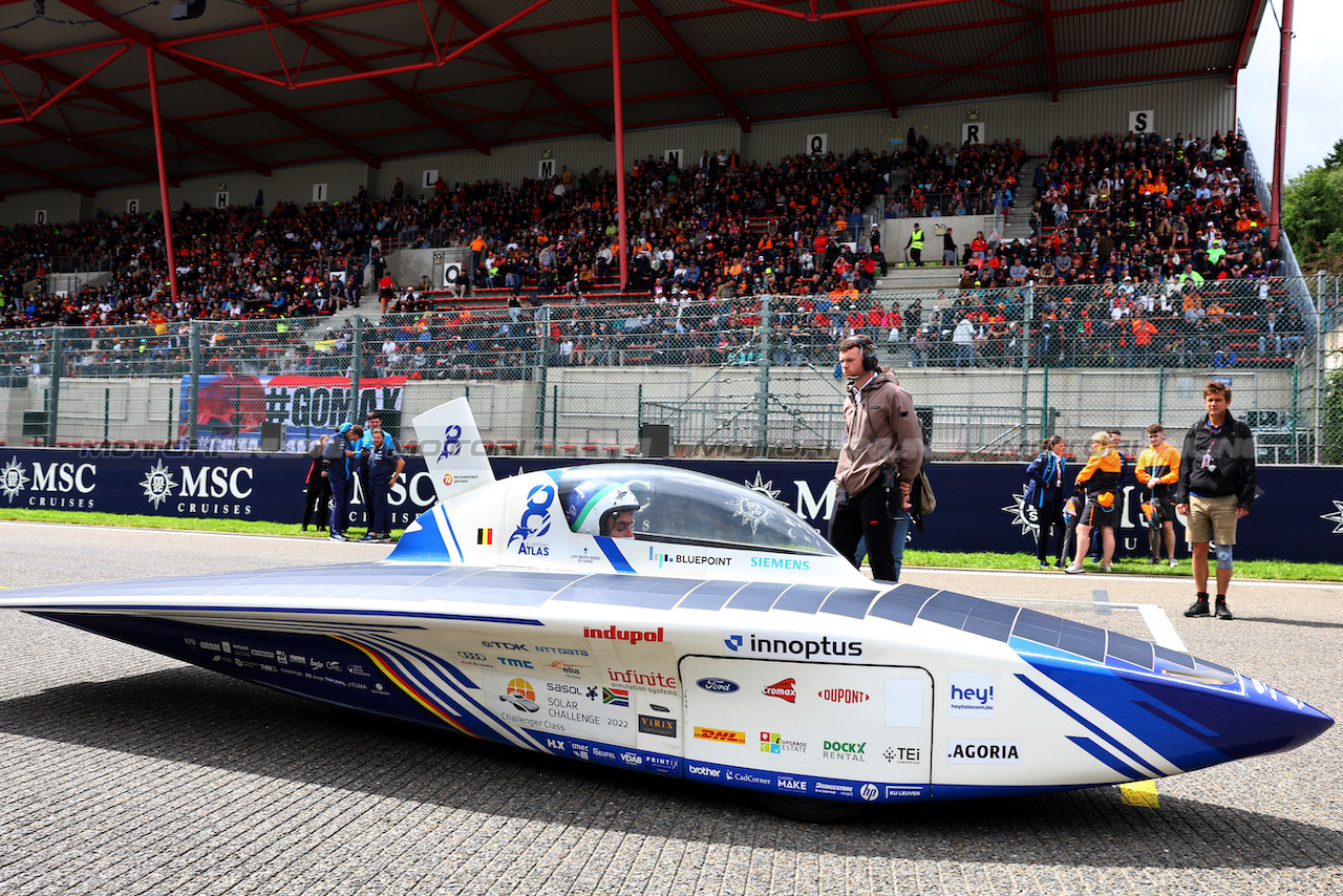 GP BELGIO, Circuit Atmosfera - Solar powered vehicle.
30.07.2023. Formula 1 World Championship, Rd 13, Belgian Grand Prix, Spa Francorchamps, Belgium, Gara Day.
- www.xpbimages.com, EMail: requests@xpbimages.com © Copyright: Batchelor / XPB Images