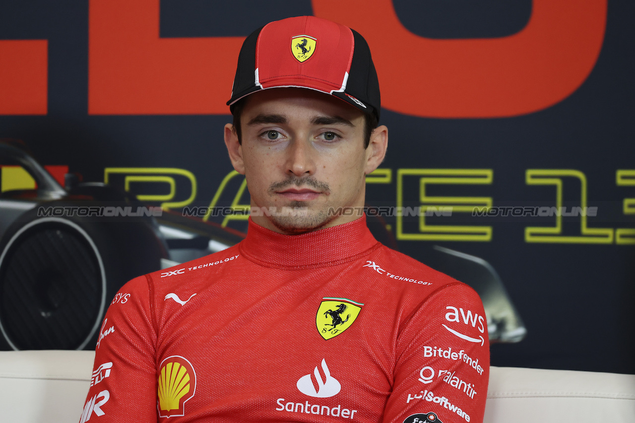 GP BELGIO, Charles Leclerc (MON) Ferrari in the post race FIA Press Conference.
30.07.2023. Formula 1 World Championship, Rd 13, Belgian Grand Prix, Spa Francorchamps, Belgium, Gara Day.
- www.xpbimages.com, EMail: requests@xpbimages.com © Copyright: Bearne / XPB Images