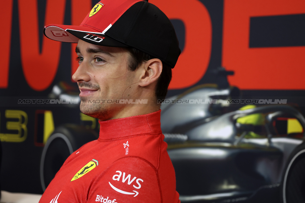 GP BELGIO, Charles Leclerc (MON) Ferrari in the post race FIA Press Conference.
30.07.2023. Formula 1 World Championship, Rd 13, Belgian Grand Prix, Spa Francorchamps, Belgium, Gara Day.
- www.xpbimages.com, EMail: requests@xpbimages.com © Copyright: Bearne / XPB Images