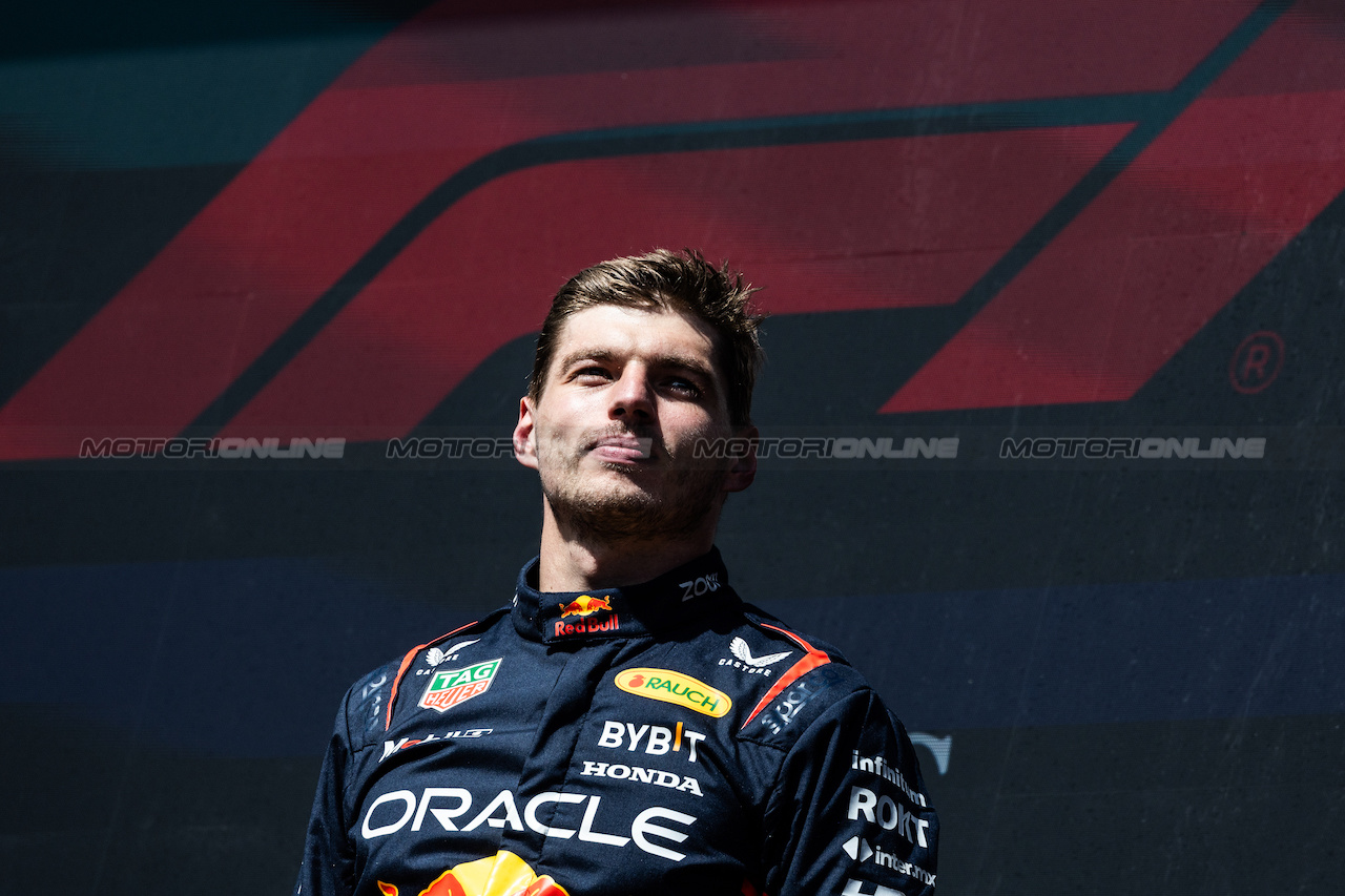 GP BELGIO, Gara winner Max Verstappen (NLD) Red Bull Racing on the podium.
30.07.2023. Formula 1 World Championship, Rd 13, Belgian Grand Prix, Spa Francorchamps, Belgium, Gara Day.
 - www.xpbimages.com, EMail: requests@xpbimages.com © Copyright: Rew / XPB Images