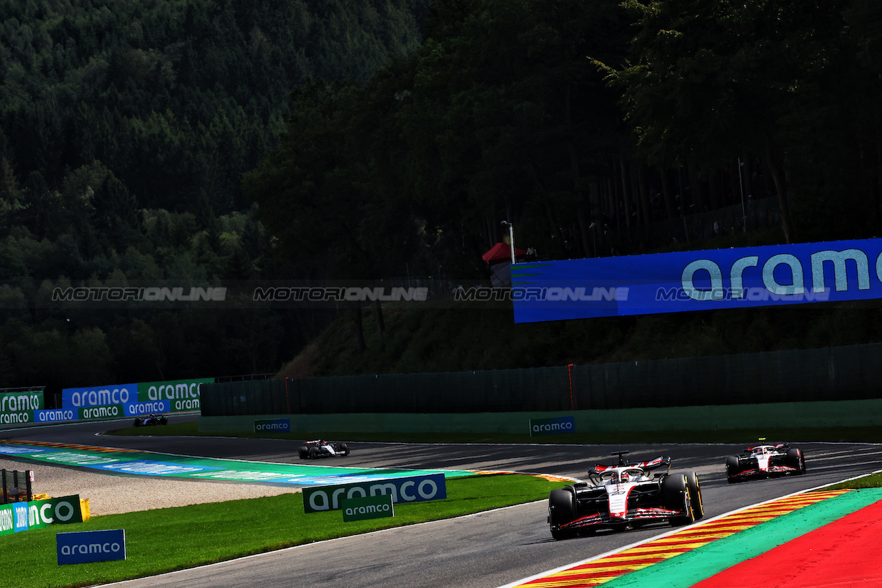 GP BELGIO, Kevin Magnussen (DEN) Haas VF-23.
30.07.2023. Formula 1 World Championship, Rd 13, Belgian Grand Prix, Spa Francorchamps, Belgium, Gara Day.
 - www.xpbimages.com, EMail: requests@xpbimages.com © Copyright: Coates / XPB Images