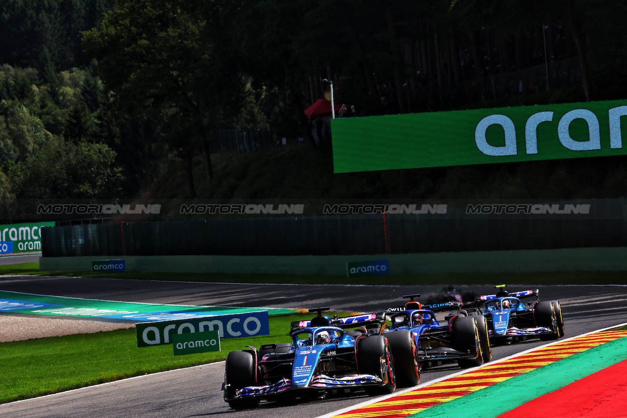 GP BELGIO, Esteban Ocon (FRA) Alpine F1 Team A523.
30.07.2023. Formula 1 World Championship, Rd 13, Belgian Grand Prix, Spa Francorchamps, Belgium, Gara Day.
 - www.xpbimages.com, EMail: requests@xpbimages.com © Copyright: Coates / XPB Images