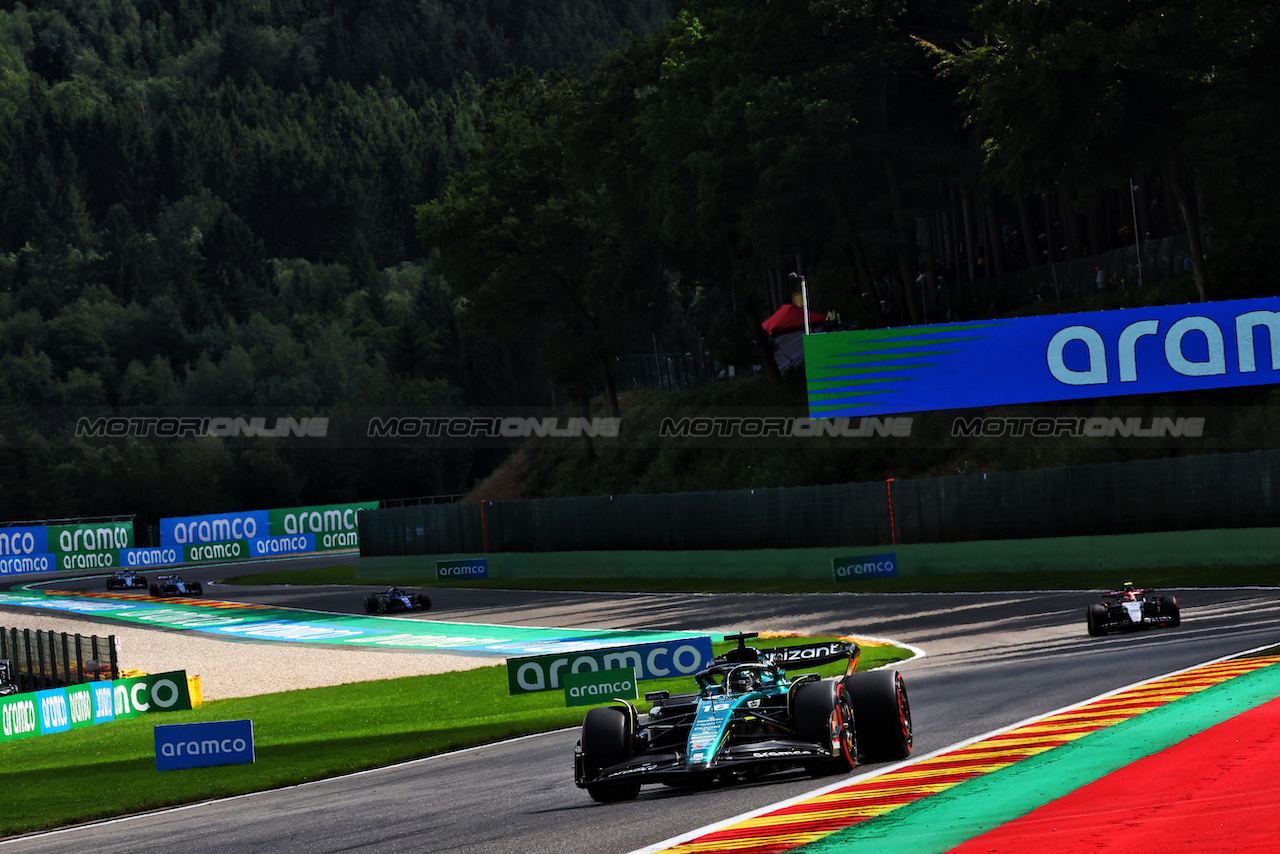 GP BELGIO, Lance Stroll (CDN) Aston Martin F1 Team AMR23.
30.07.2023. Formula 1 World Championship, Rd 13, Belgian Grand Prix, Spa Francorchamps, Belgium, Gara Day.
 - www.xpbimages.com, EMail: requests@xpbimages.com © Copyright: Coates / XPB Images