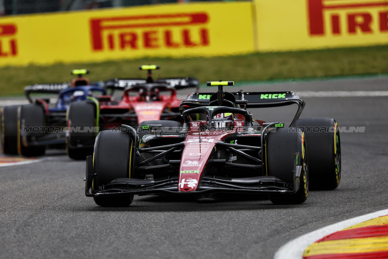 GP BELGIO, Zhou Guanyu (CHN) Alfa Romeo F1 Team C43.
30.07.2023. Formula 1 World Championship, Rd 13, Belgian Grand Prix, Spa Francorchamps, Belgium, Gara Day.
 - www.xpbimages.com, EMail: requests@xpbimages.com © Copyright: Rew / XPB Images