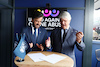 GP BELGIO, (L to R): Mohammed Bin Sulayem (UAE) FIA President with Jorge Viegas (ESP) FIM President - united against online abuse.
30.07.2023. Formula 1 World Championship, Rd 13, Belgian Grand Prix, Spa Francorchamps, Belgium, Gara Day.
- www.xpbimages.com, EMail: requests@xpbimages.com © Copyright: Moy / XPB Images