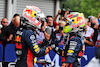 GP BELGIO, (L to R): Gara winner Max Verstappen (NLD) Red Bull Racing celebrates with second placed team mate Sergio Perez (MEX) Red Bull Racing in parc ferme.
30.07.2023. Formula 1 World Championship, Rd 13, Belgian Grand Prix, Spa Francorchamps, Belgium, Gara Day.
- www.xpbimages.com, EMail: requests@xpbimages.com © Copyright: Moy / XPB Images