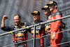 GP BELGIO, The podium (L to R): Greg Reeson (GBR) Red Bull Racing Tyre Technician; Sergio Perez (MEX) Red Bull Racing, second; Max Verstappen (NLD) Red Bull Racing, vincitore; Charles Leclerc (MON) Ferrari, third.
30.07.2023. Formula 1 World Championship, Rd 13, Belgian Grand Prix, Spa Francorchamps, Belgium, Gara Day.
 - www.xpbimages.com, EMail: requests@xpbimages.com © Copyright: Rew / XPB Images