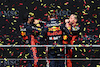 GP BELGIO, Gara winner Max Verstappen (NLD) Red Bull Racing celebrates with Sergio Perez (MEX) Red Bull Racing e Greg Reeson (GBR) Red Bull Racing Tyre Technician on the podium.
30.07.2023. Formula 1 World Championship, Rd 13, Belgian Grand Prix, Spa Francorchamps, Belgium, Gara Day.
 - www.xpbimages.com, EMail: requests@xpbimages.com © Copyright: Coates / XPB Images
