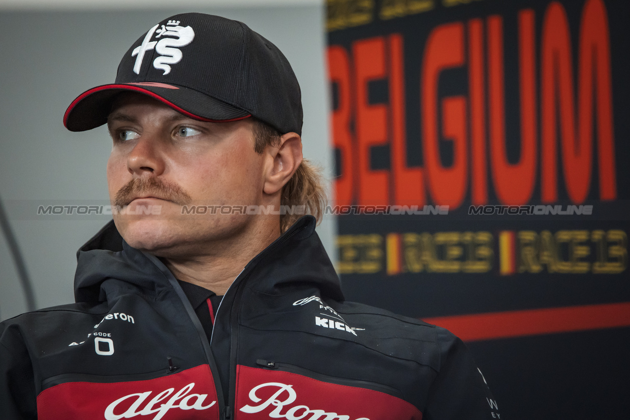 GP BELGIO, Valtteri Bottas (FIN) Alfa Romeo F1 Team in the FIA Press Conference.

27.07.2023. Formula 1 World Championship, Rd 13, Belgian Grand Prix, Spa Francorchamps, Belgium, Preparation Day.

- www.xpbimages.com, EMail: requests@xpbimages.com © Copyright: Bearne / XPB Images