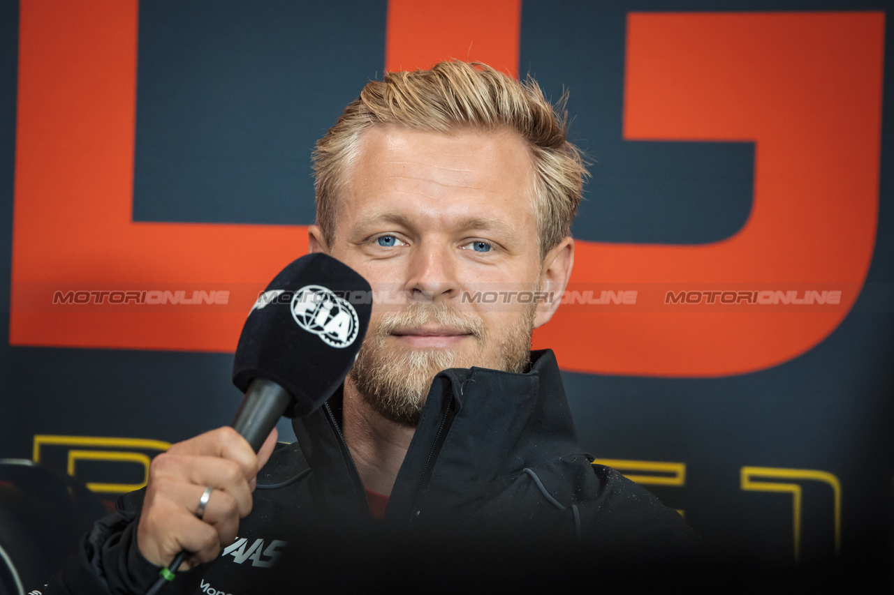 GP BELGIO, Kevin Magnussen (DEN) Haas F1 Team in the FIA Press Conference.

27.07.2023. Formula 1 World Championship, Rd 13, Belgian Grand Prix, Spa Francorchamps, Belgium, Preparation Day.

- www.xpbimages.com, EMail: requests@xpbimages.com © Copyright: Bearne / XPB Images