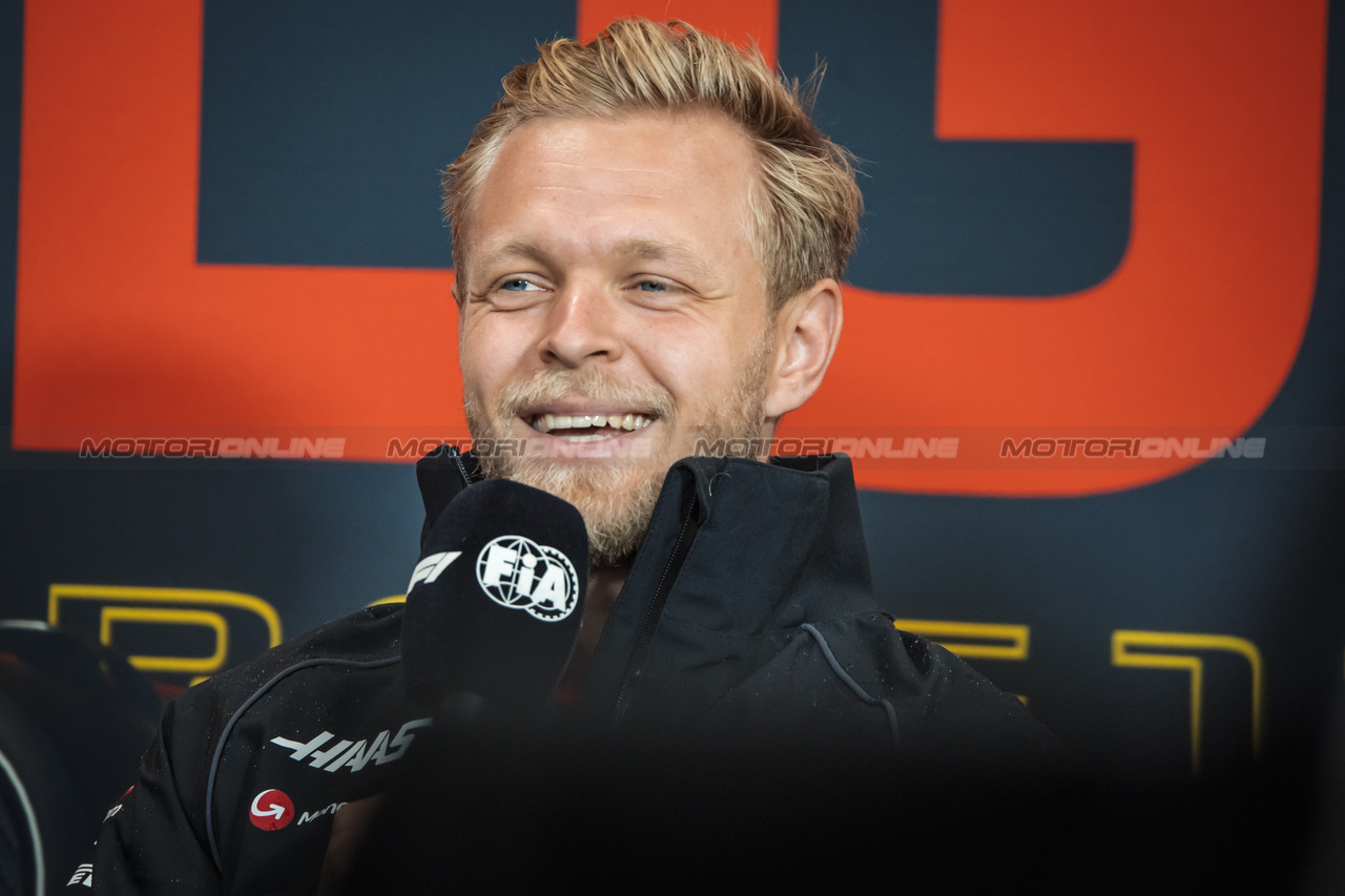 GP BELGIO, Kevin Magnussen (DEN) Haas F1 Team in the FIA Press Conference.

27.07.2023. Formula 1 World Championship, Rd 13, Belgian Grand Prix, Spa Francorchamps, Belgium, Preparation Day.

- www.xpbimages.com, EMail: requests@xpbimages.com © Copyright: Bearne / XPB Images