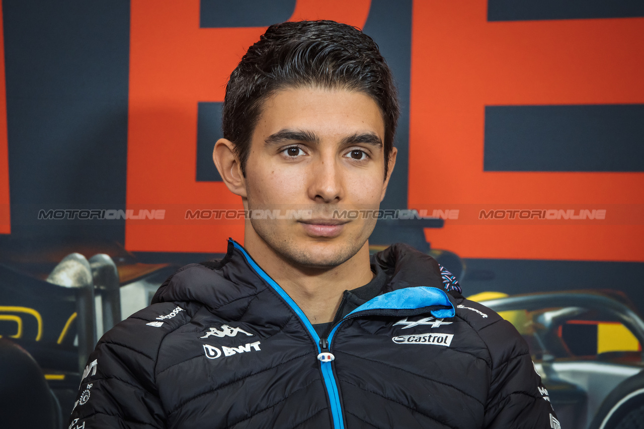 GP BELGIO, Esteban Ocon (FRA) Alpine F1 Team in the FIA Press Conference.

27.07.2023. Formula 1 World Championship, Rd 13, Belgian Grand Prix, Spa Francorchamps, Belgium, Preparation Day.

- www.xpbimages.com, EMail: requests@xpbimages.com © Copyright: Bearne / XPB Images